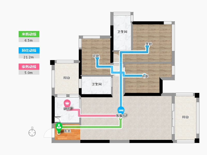 广西壮族自治区-南宁市-天健城天境-89.66-户型库-动静线