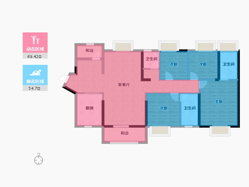 广东省-惠州市-佳兆业东江新城-110.78-户型库-动静分区