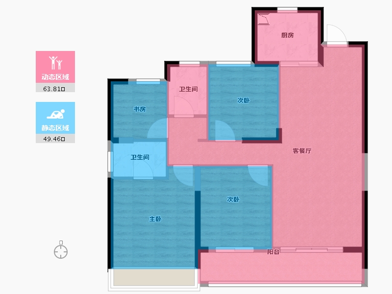 浙江省-温州市-保利天悦-102.40-户型库-动静分区