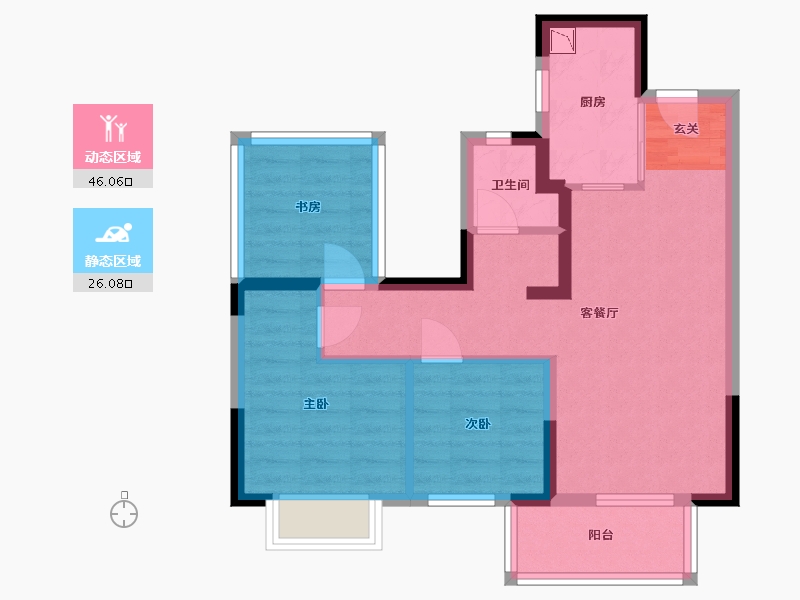 广西壮族自治区-南宁市-中南春风南岸-63.18-户型库-动静分区