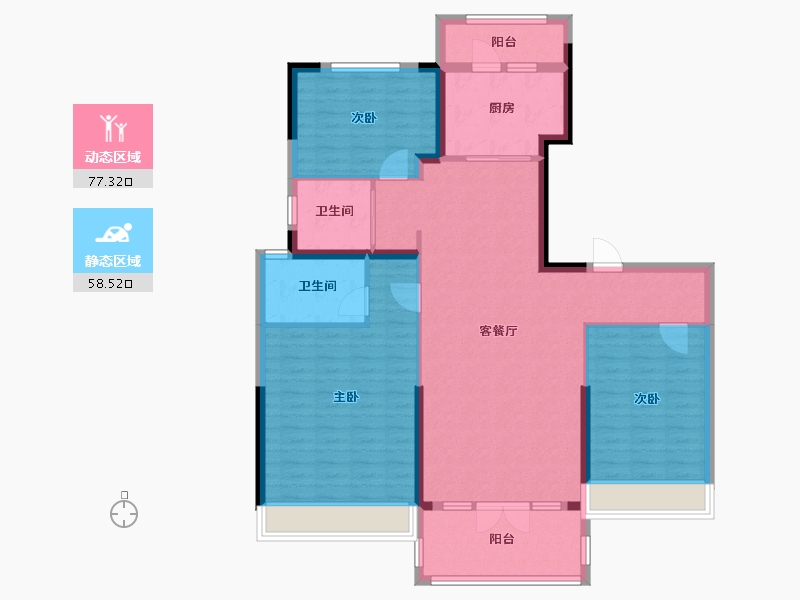 山东省-济南市-碧桂园云玺台-122.99-户型库-动静分区