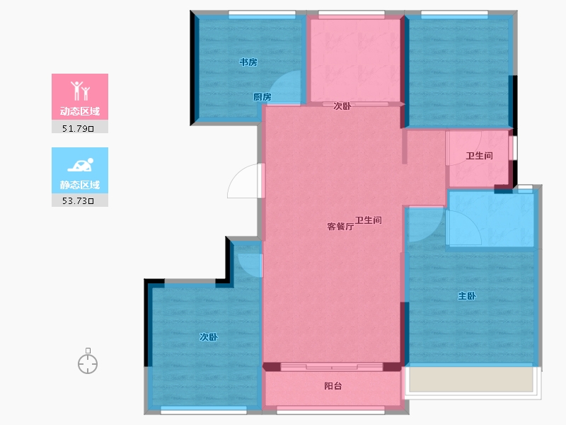 浙江省-温州市-国鸿柏悦府-95.21-户型库-动静分区