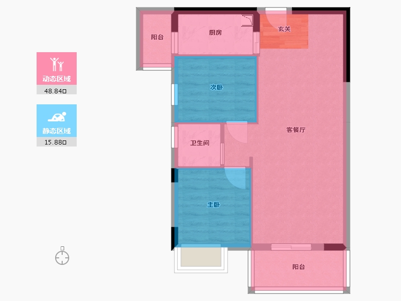 广西壮族自治区-南宁市-鑫邦华府-57.96-户型库-动静分区