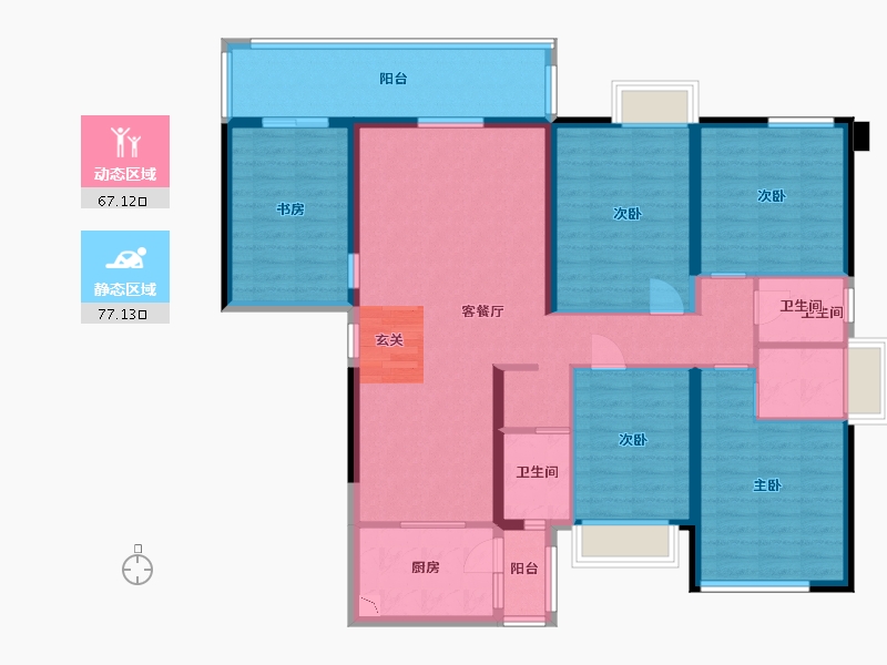 广西壮族自治区-南宁市-天健城天境-129.00-户型库-动静分区