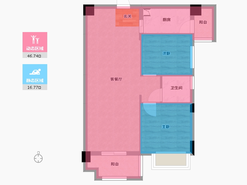 广西壮族自治区-南宁市-鑫邦华府-56.38-户型库-动静分区