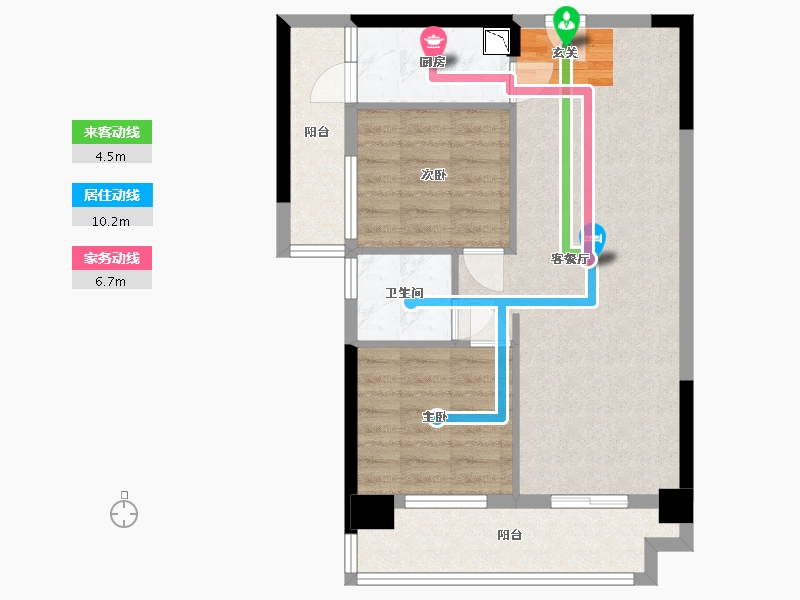 广西壮族自治区-南宁市-鑫邦华府-66.75-户型库-动静线