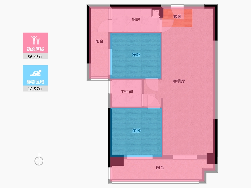 广西壮族自治区-南宁市-鑫邦华府-66.75-户型库-动静分区