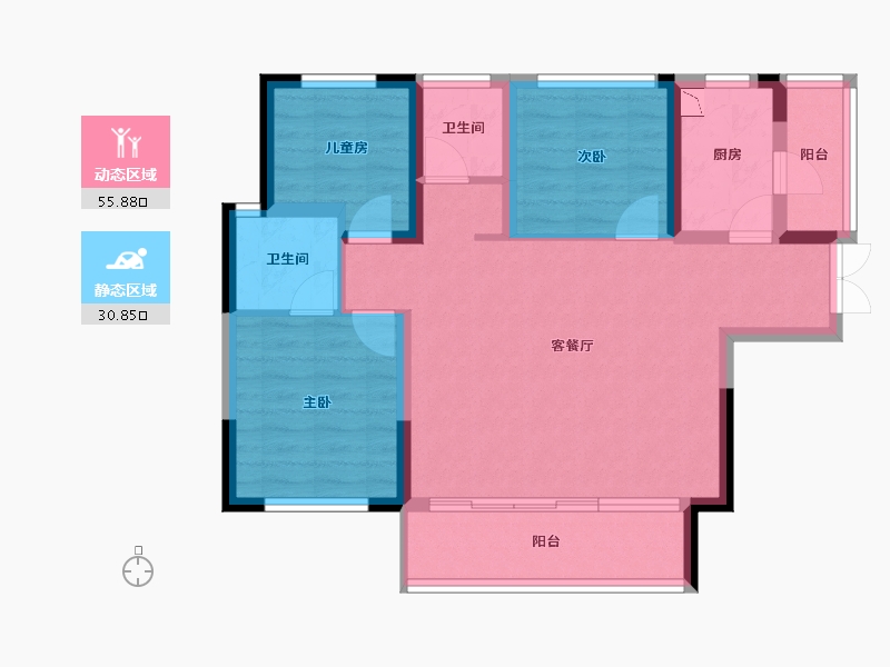 广西壮族自治区-桂林市-融创-76.65-户型库-动静分区