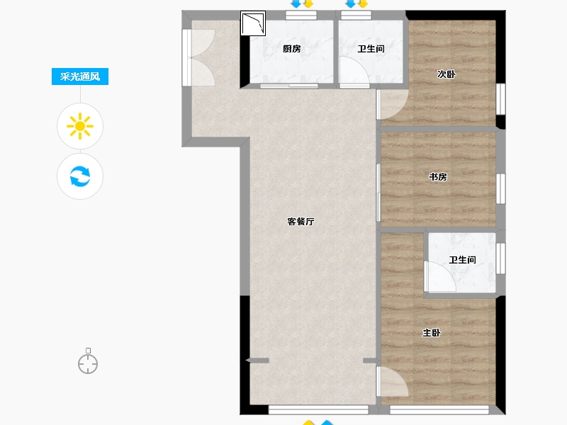 四川省-成都市-建发第五大道-65.31-户型库-采光通风