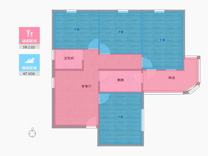 北京-北京市-小南庄怡秀园-77.45-户型库-动静分区