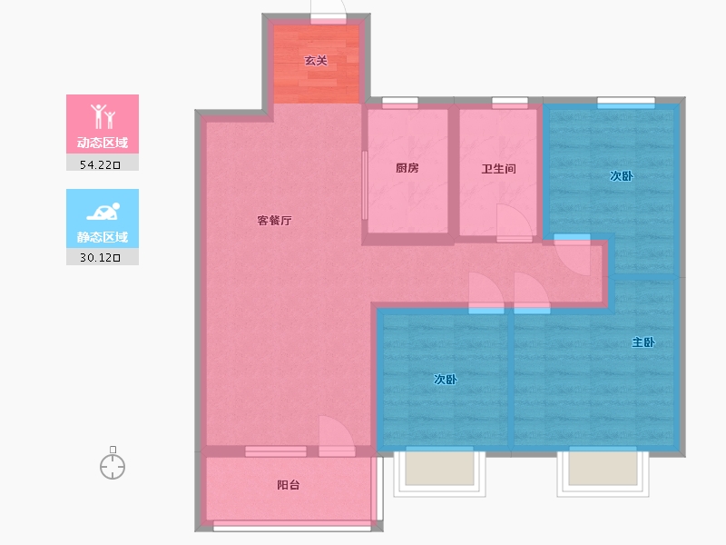 山东省-青岛市-海尔产城创衡山学府-74.40-户型库-动静分区