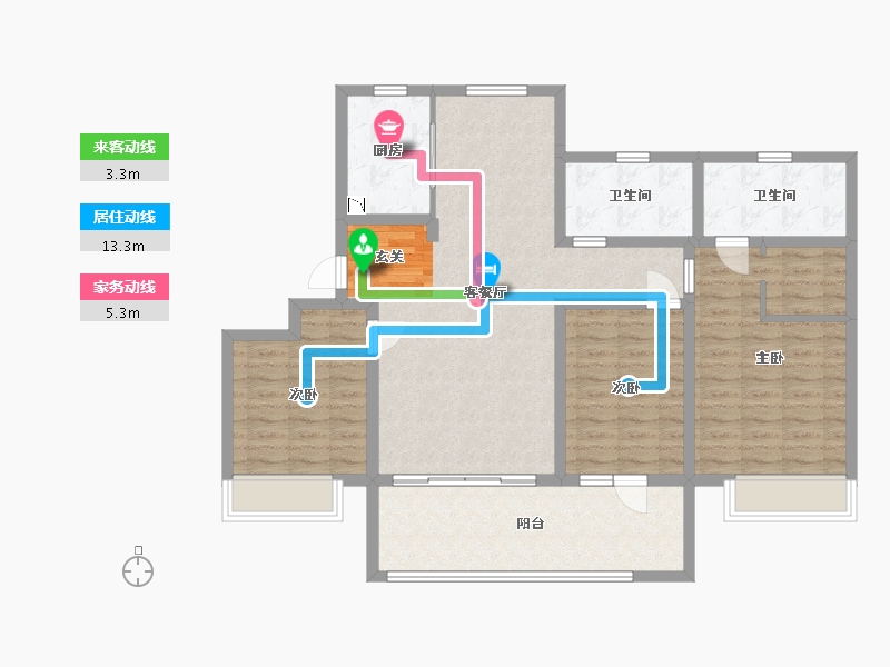 山东省-青岛市-海信君和-108.75-户型库-动静线