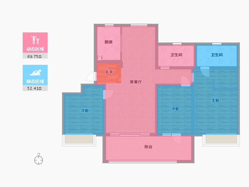 山东省-青岛市-海信君和-108.75-户型库-动静分区