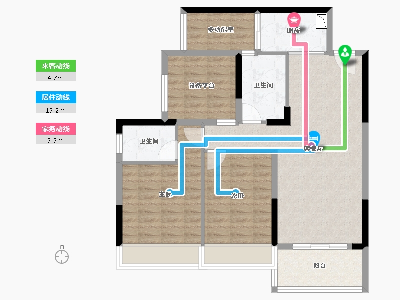 湖南省-衡阳市-宏兴恒府-85.15-户型库-动静线