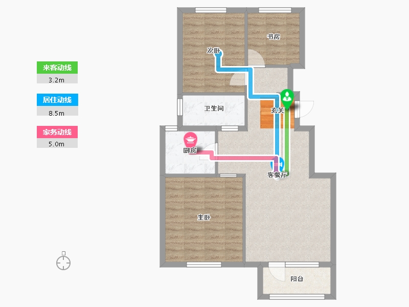 辽宁省-大连市-西府御棠-75.49-户型库-动静线