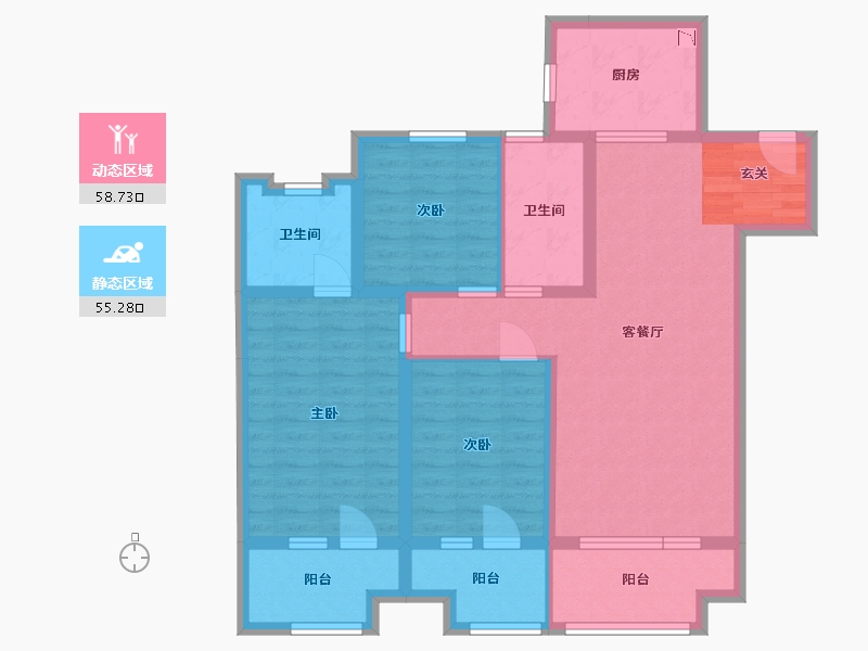 山东省-青岛市-融创中心-100.26-户型库-动静分区