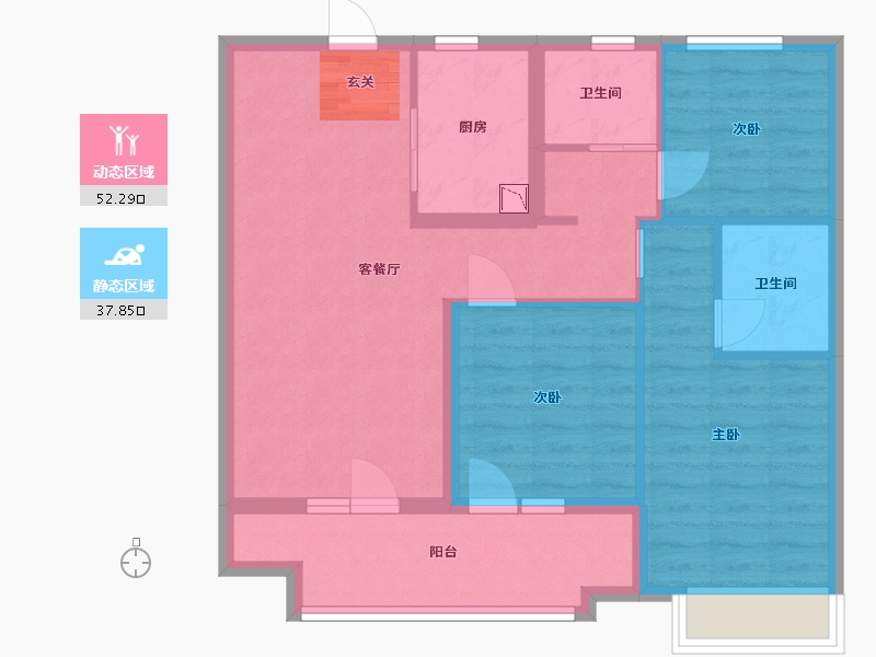 山东省-青岛市-龙湖春江紫宸-80.13-户型库-动静分区