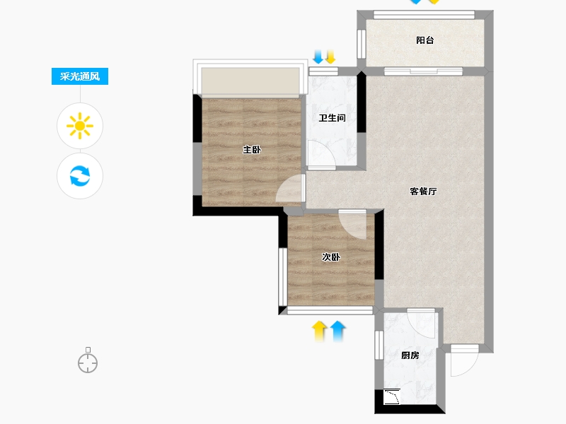 四川省-遂宁市-和喜・公园里-51.44-户型库-采光通风