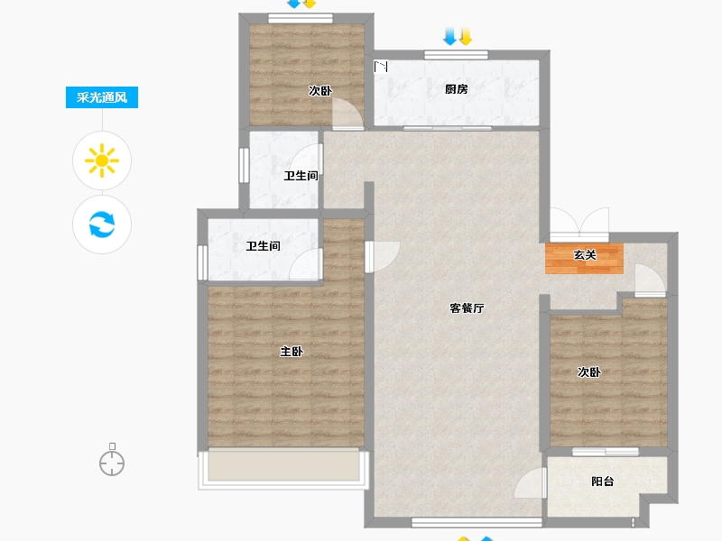 山东省-青岛市-中南紫云集-103.91-户型库-采光通风