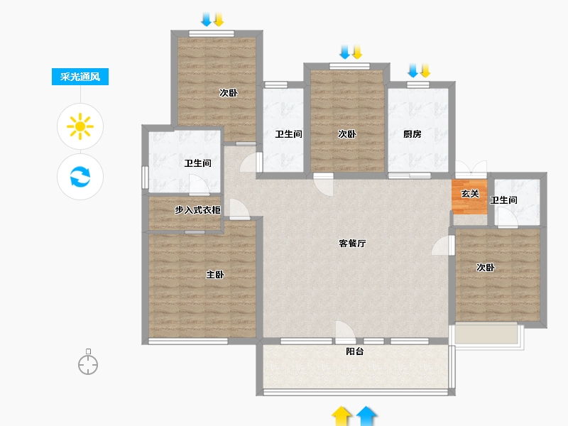 山东省-青岛市-红星国际广场-140.00-户型库-采光通风