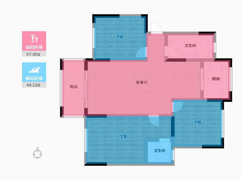 山东省-济宁市-欧洲城-95.52-户型库-动静分区