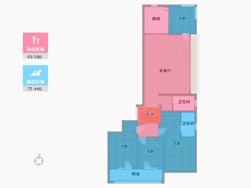 山东省-青岛市-海尔产城创蓝谷・海上东方-130.40-户型库-动静分区