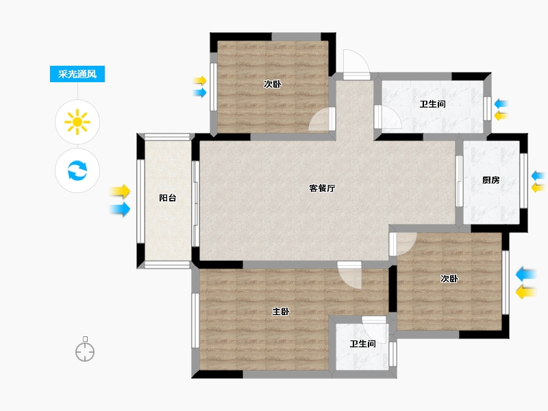 山东省-济宁市-欧洲城-95.52-户型库-采光通风