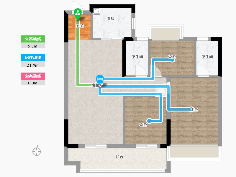 江苏省-南通市-碧桂园・桃李江山-80.00-户型库-动静线