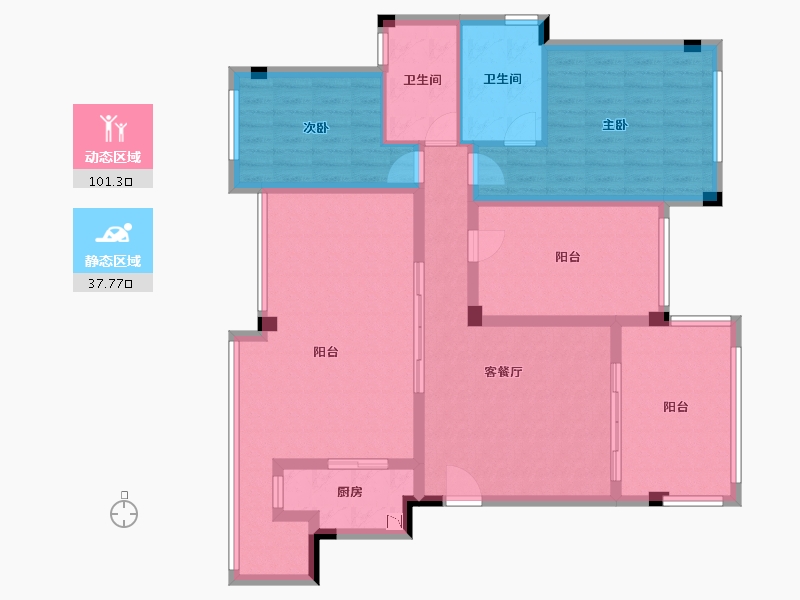 广东省-江门市-雍翠峰-124.68-户型库-动静分区