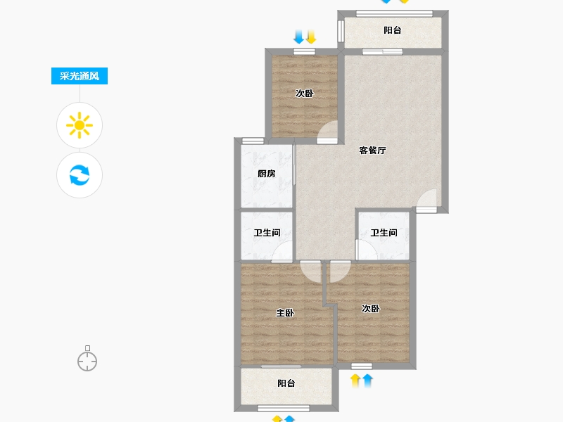 福建省-厦门市-源盛花园三期-82.97-户型库-采光通风