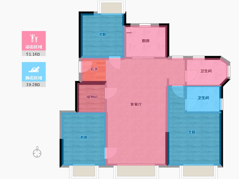 辽宁省-大连市-保利金地湖光山语-80.81-户型库-动静分区