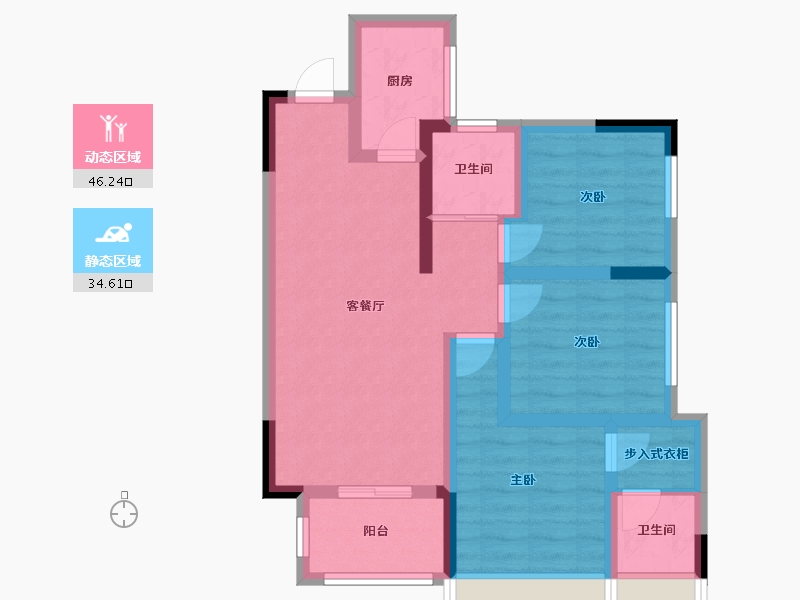 四川省-成都市-空港陆号-70.40-户型库-动静分区