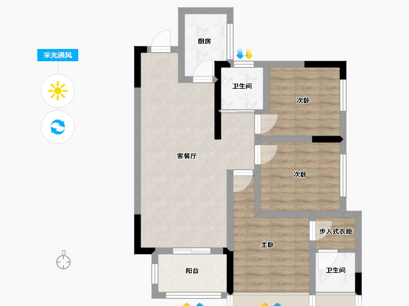 四川省-成都市-空港陆号-70.40-户型库-采光通风