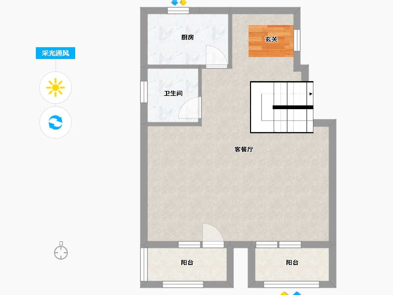 辽宁省-大连市-西府御棠-57.12-户型库-采光通风