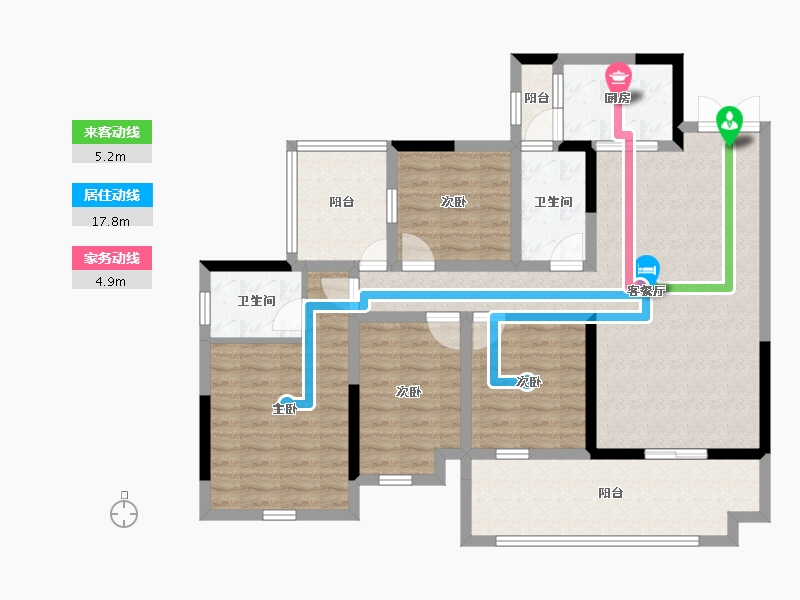 贵州省-遵义市-南京路-109.60-户型库-动静线