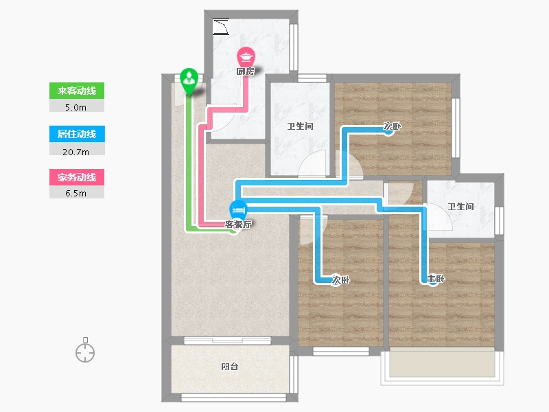 福建省-漳州市-中骏四季阳光-69.49-户型库-动静线