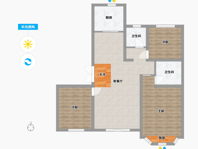 安徽省-马鞍山市-森隆英郡-92.80-户型库-采光通风