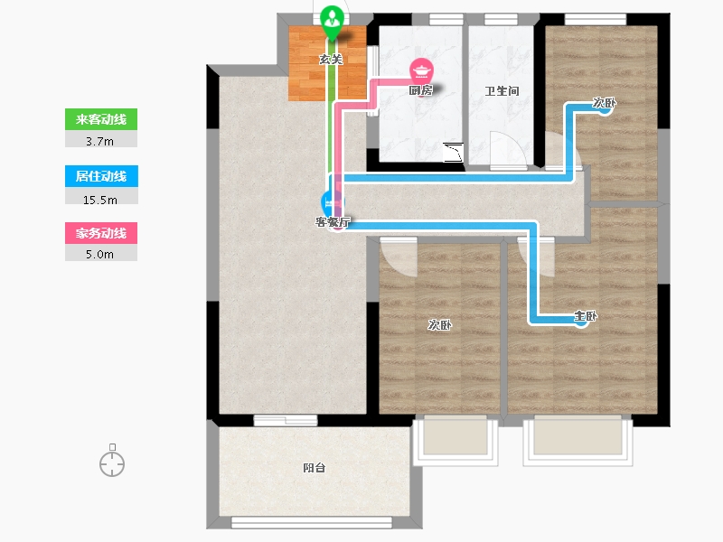 江苏省-南通市-海门沁园-79.20-户型库-动静线