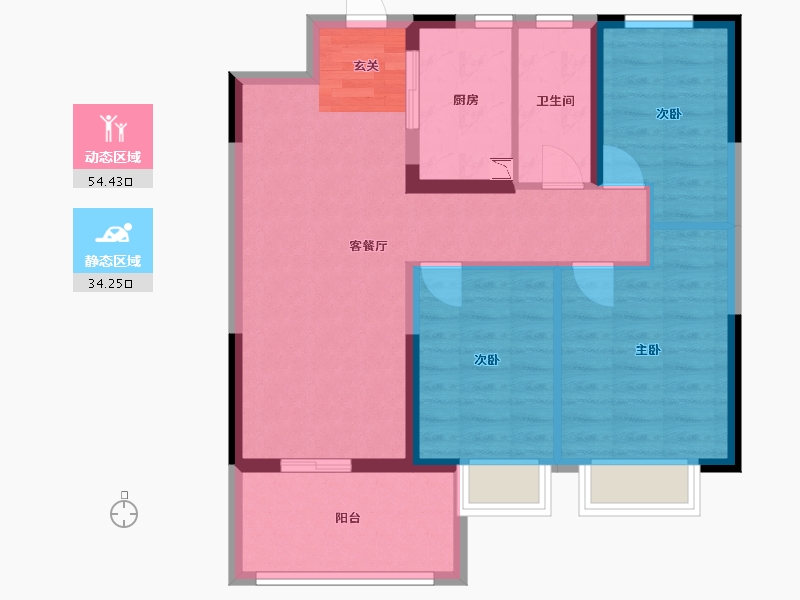 江苏省-南通市-海门沁园-79.20-户型库-动静分区