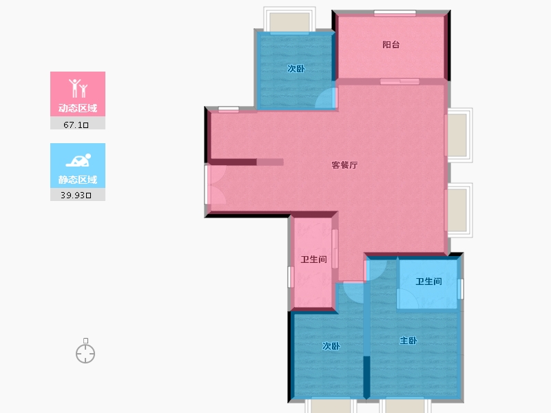 贵州省-贵阳市-首钢·贵州之光-95.92-户型库-动静分区