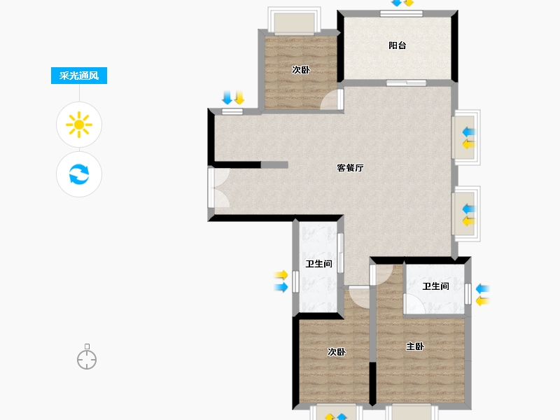 贵州省-贵阳市-首钢·贵州之光-95.92-户型库-采光通风