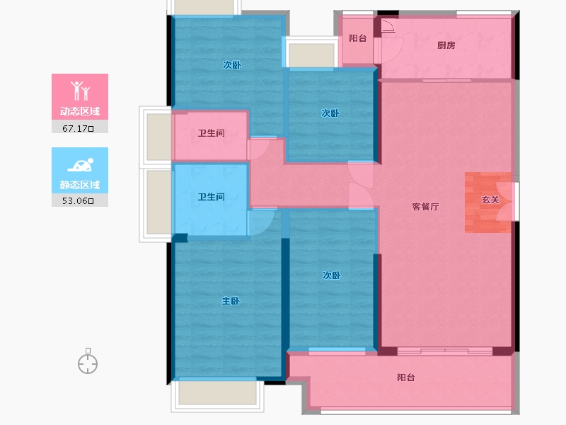 广东省-佛山市-润汉幸福汇广场-108.17-户型库-动静分区