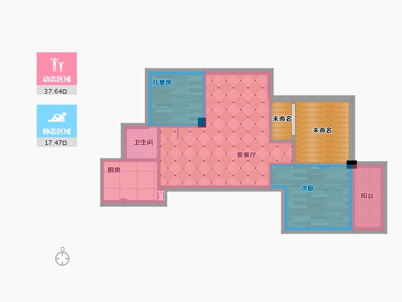 浙江省-宁波市-宝翠名苑，丽莎老师-56.36-户型库-动静分区