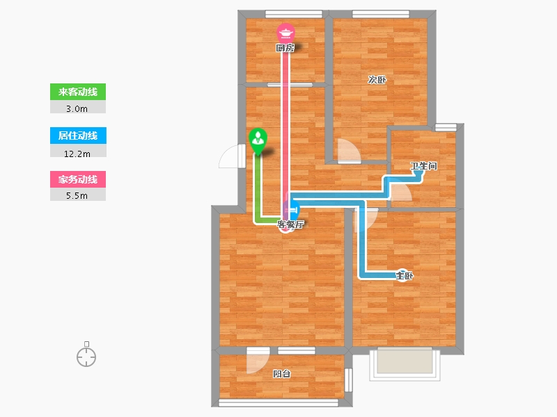 辽宁省-沈阳市-步阳江南壹号-70.13-户型库-动静线