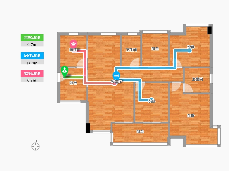 重庆-重庆市-杏林雅苑-104.38-户型库-动静线