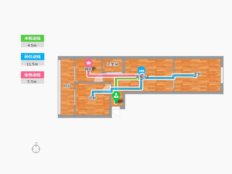 天津-天津市-爱国里-55.96-户型库-动静线