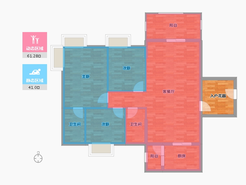 广东省-清远市-凤凰花园-99.86-户型库-动静分区