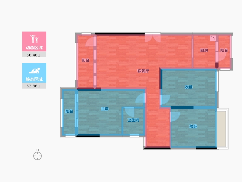 四川省-广安市-紫云台-96.96-户型库-动静分区