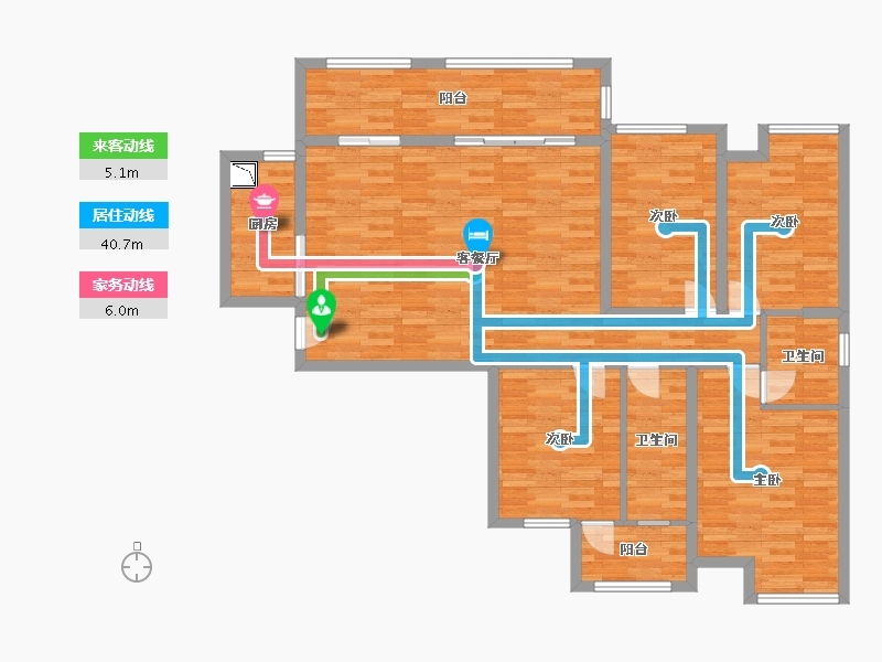 福建省-泉州市-百捷中央公园御府-122.75-户型库-动静线