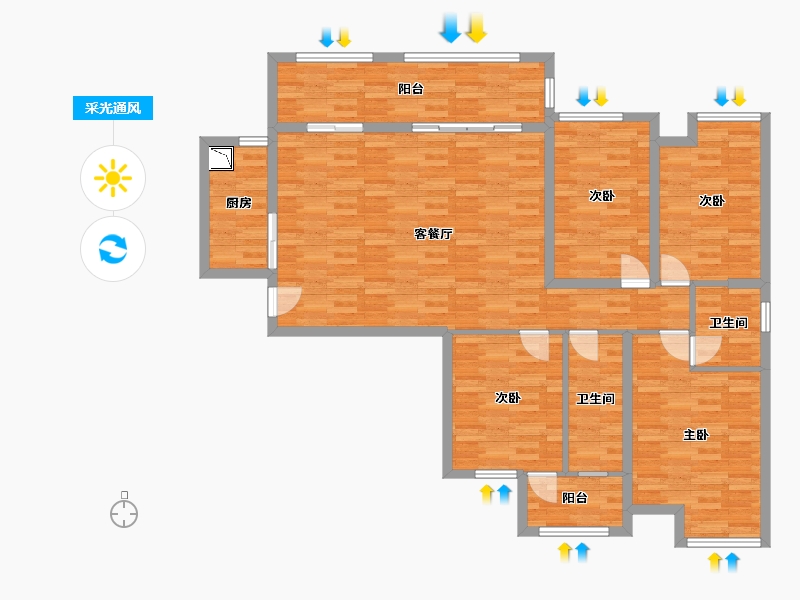 福建省-泉州市-百捷中央公园御府-122.75-户型库-采光通风